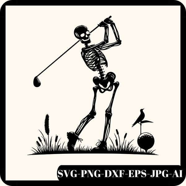 Funny Skeleton Golf player svg, Golf Season Svg, Golf svg, Golfing Svg, Golf Club Png, Silhouette, Vector, Golf Shirt Svg, Png, Dxf, Eps