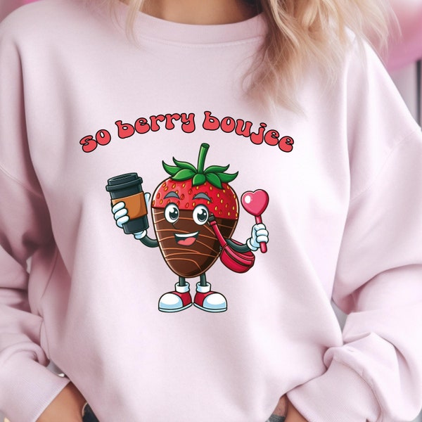 So Berry Boujee Chocolate-covered Strawberry  Heart Stanley Tumbler Inspired Belt Bag PNG Sublimation Design Download Valentine's Day Png