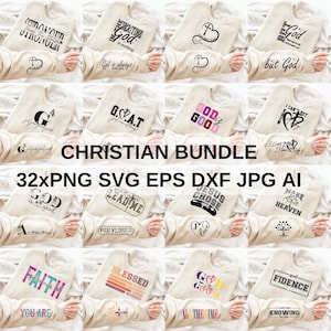 Trendy Christian Svg Png Bundle, Religious svg, Sleeve Sweatshirt Design Svg, Bible Verse Svg, Psalm Svg, Jesus Svg, God Svg, Faith Svg, Dxf