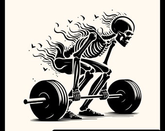 ウエイトトレーニング DEATH L LOGOVINTAGE MESH Skeleton Deadlift Gym SVG: Workout Shirt Decal (digital Download