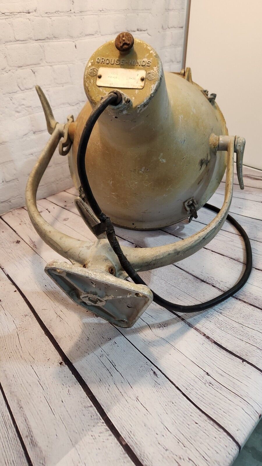 Antique Crouse-hinds Ajustable Spotlight in Cast Aluminium