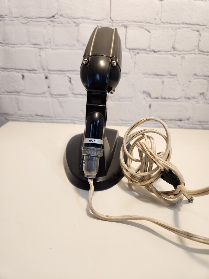 Vintage 1950s Philips EL 6021/60 Microphone with Base image 3
