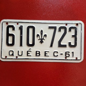 1961 quebec car licence plate vintage quebec car licence plate