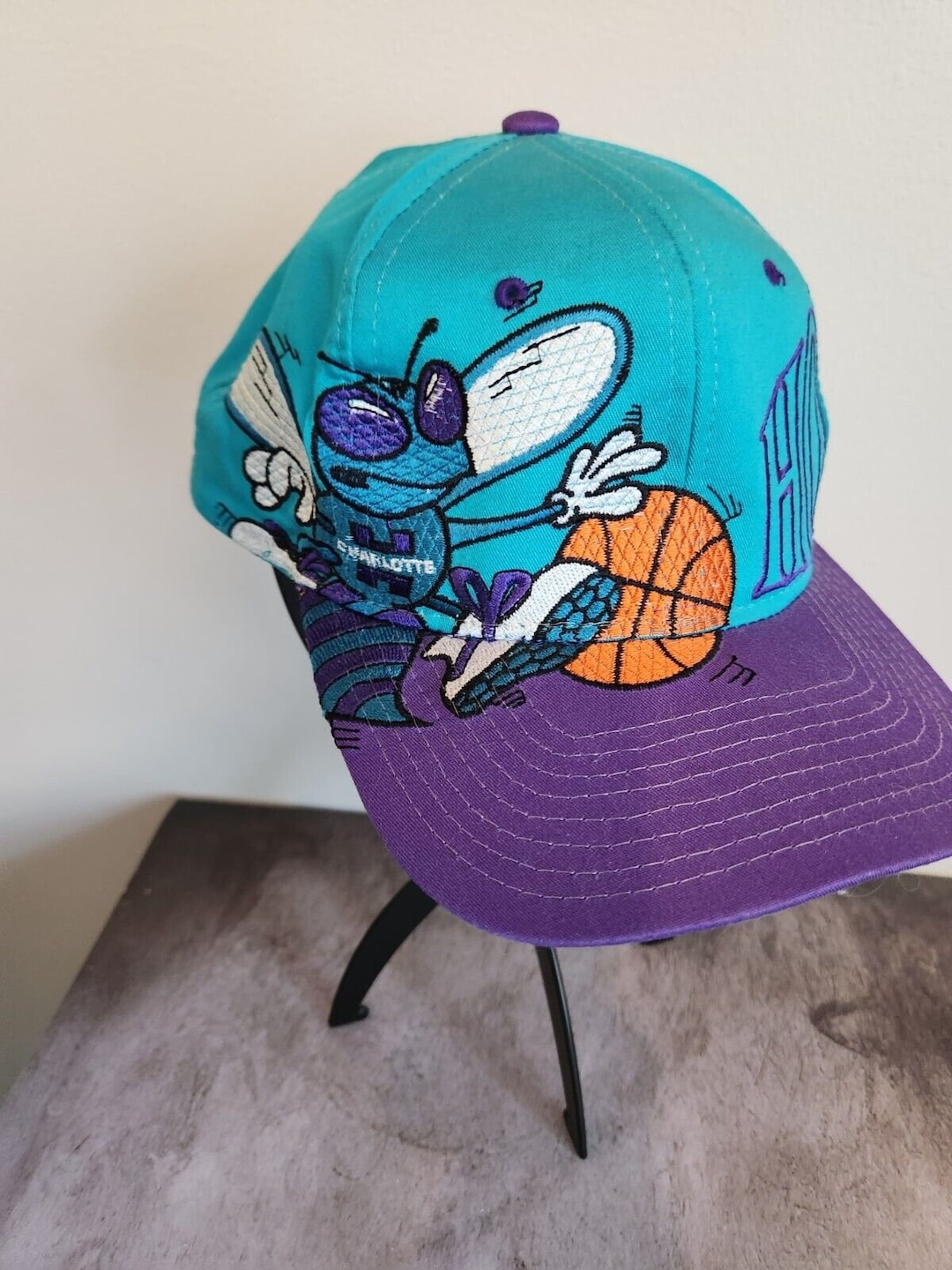 Vintage 1990's Starter Charlotte Hornets Nba Snapback Hat - Super