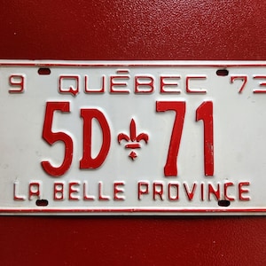 1973 quebec licence plate quebec vintage licence plate low number