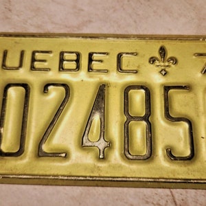 1971 quebec licence plate  1971 quebec snowmobile licence plate vintage quebec