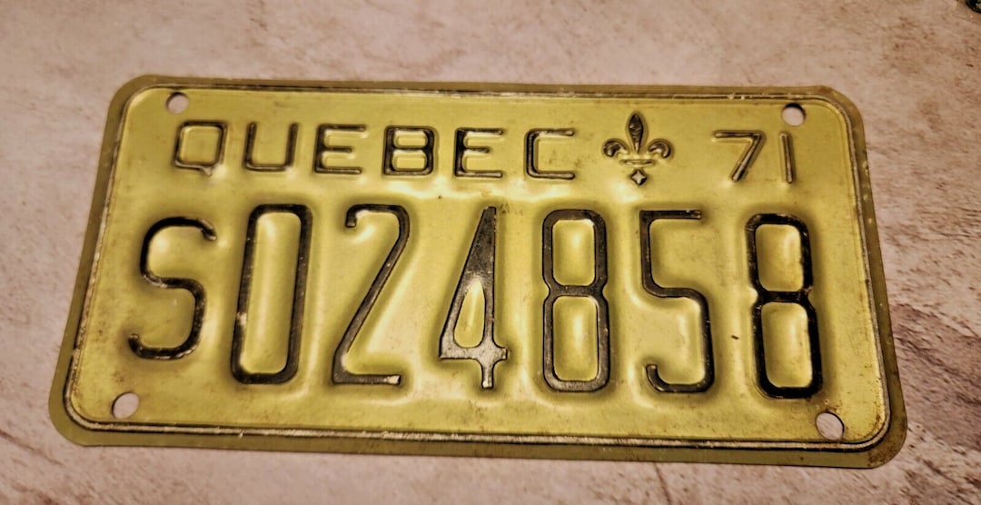 1971 Quebec Licence Plate 1971 Quebec Snowmobile Licence Plate Vintage