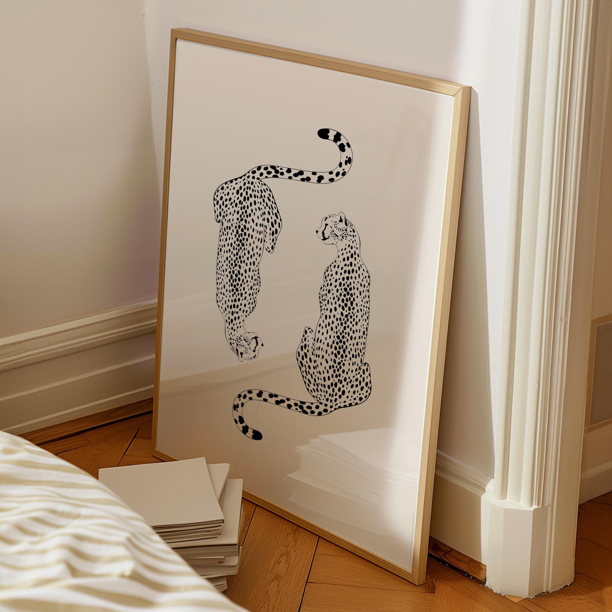 Trendy Print Set of 3, Black White Funky 8ball Digital Print