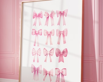 Stampa Coquette Teddy Bear Rosa: Decorazione murale alla moda per dormitori (download digitale) - Italia