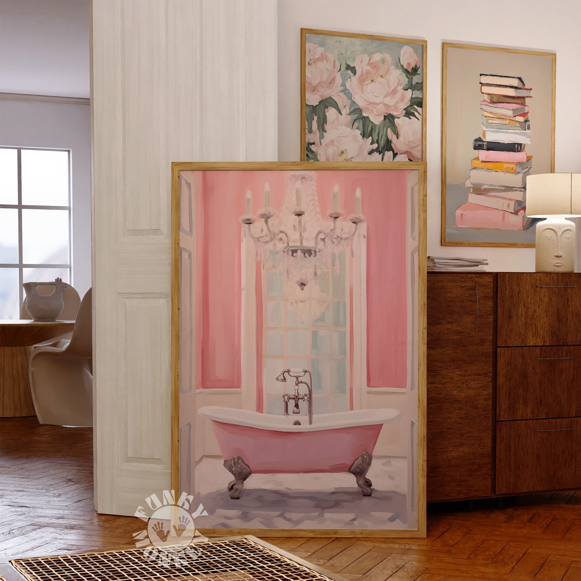 Pink Vintage Girly Bathroom Wall Art Print, Girly Coquette Aesthetic ...