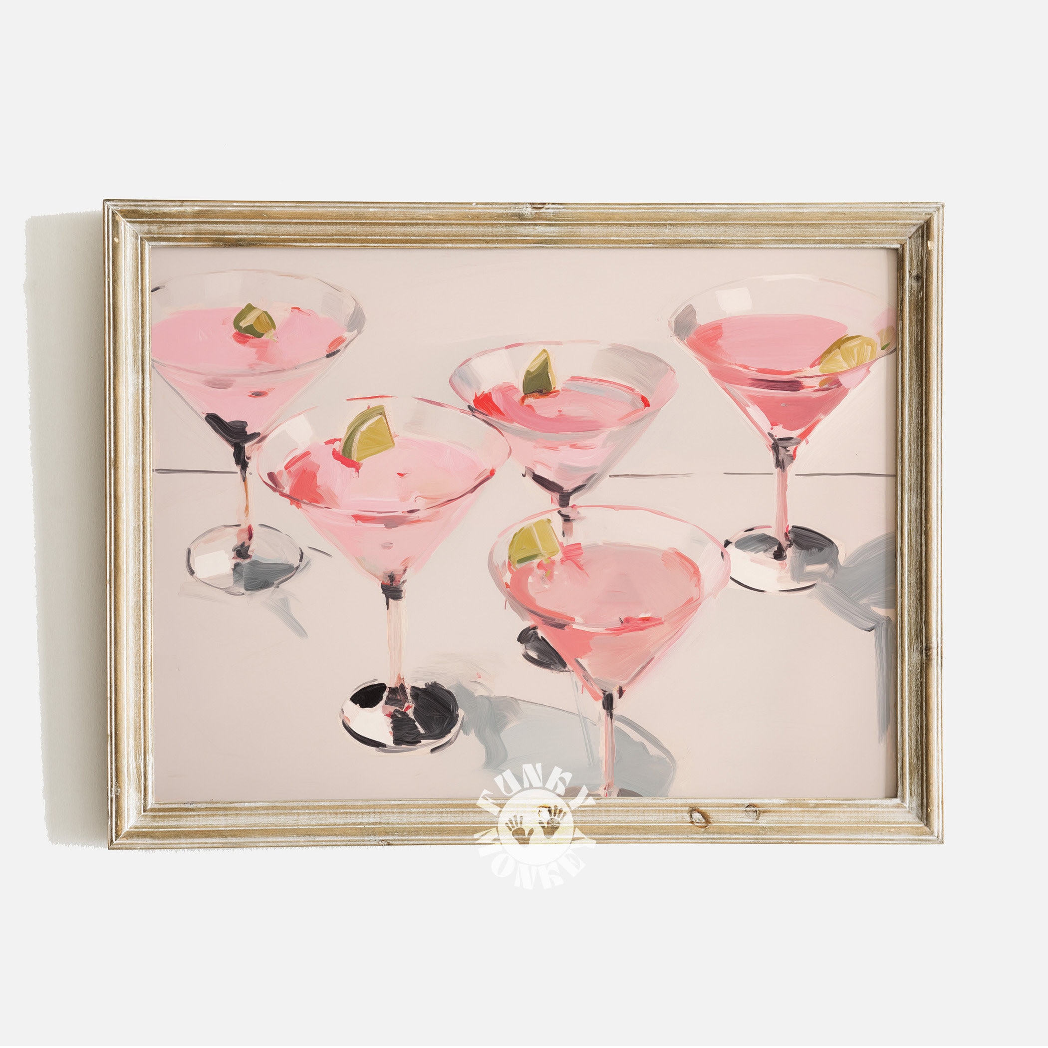 Pink Cocktails Print, Retro Bar Cart Art Print, Summer Cocktail Painting, Preppy Drink Printable Art, Trendy Wall Art, Digital Prints