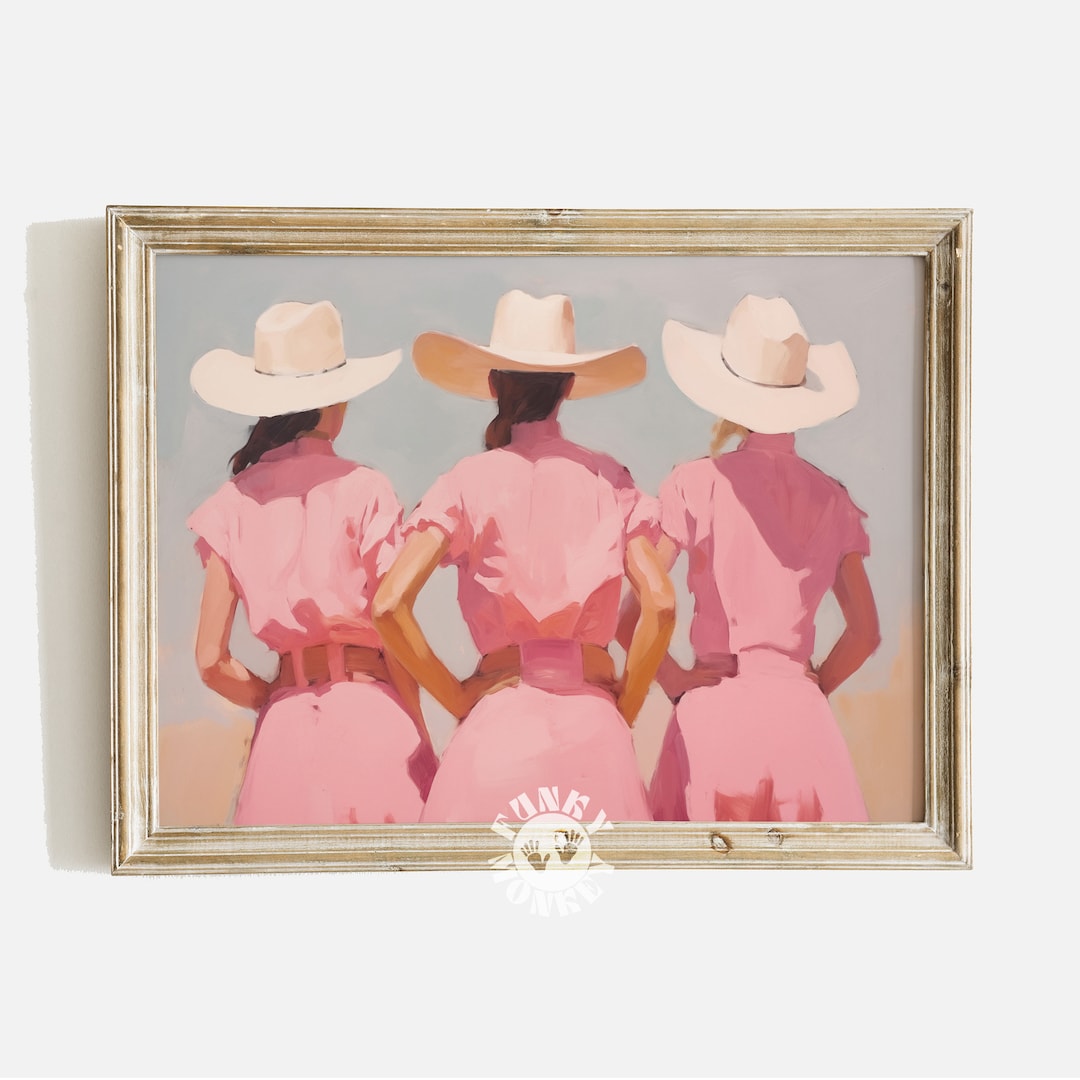 retro cowgirl art prints - set of 3 - digital download... Retro Western Cowgirl Print, Pink Girly Digital Art, Printable Cowgirl ...
