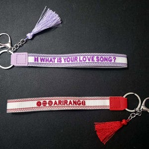 Arirang Inspired Woven Embroidered Wristlet / Hand Strap – Keychain Bag Charm Accessory