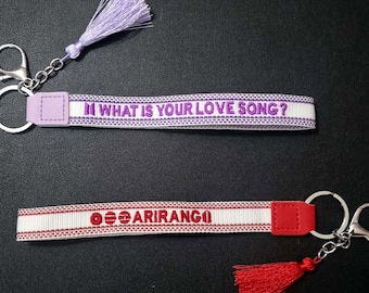 Arirang Inspired Woven Embroidered Wristlet / Hand Strap – Keychain Bag Charm Accessory