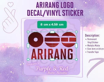 Arirang Decal – Perfect for Concert Lightsticks | 8cm x 4.59cm K-Pop Sticker Decal Permanent Vinyl