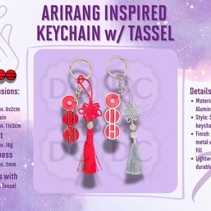 Arirang Inspired Soft Enamel Metal Keychain with free tassel – Concert Key Ring Charm Accessory image 2