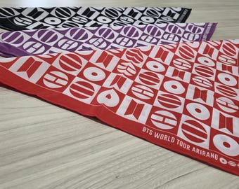 Arirang Concert Scarf, K-pop Inspired Poly Satin Bandana (20x20 Inch)