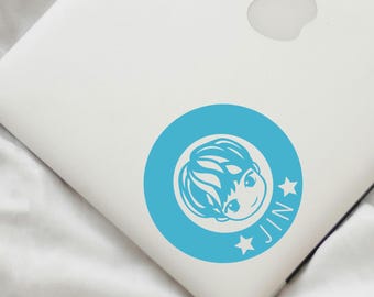 BTS TinyTan Chibi - Fanart - Member / Medium Logo Circle Decal (Vinyl Sticker - Holographic, Matte,  Glossy) - height 4in up to 6in