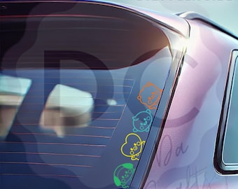 BT21 Fanmade - Peek-A-Boo - Peeking - Peeping - BTS Decal/Vinyl Sticker - width 3in up to 6in