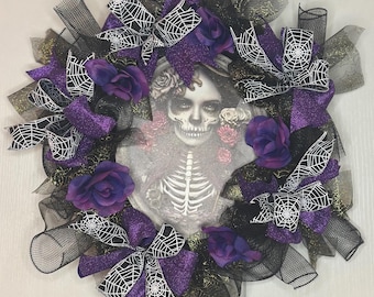 Skeleton Halloween Wreath