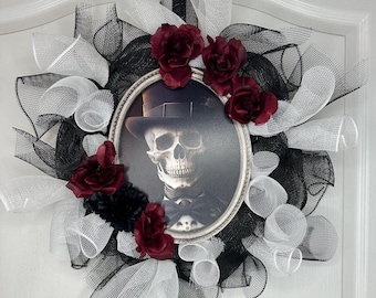 Skeleton Dapper Halloween Wreath