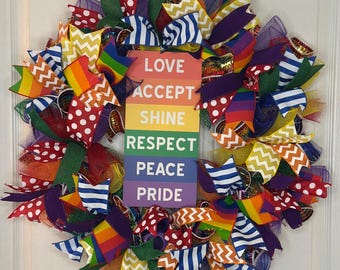 Pride Rainbow Wreath