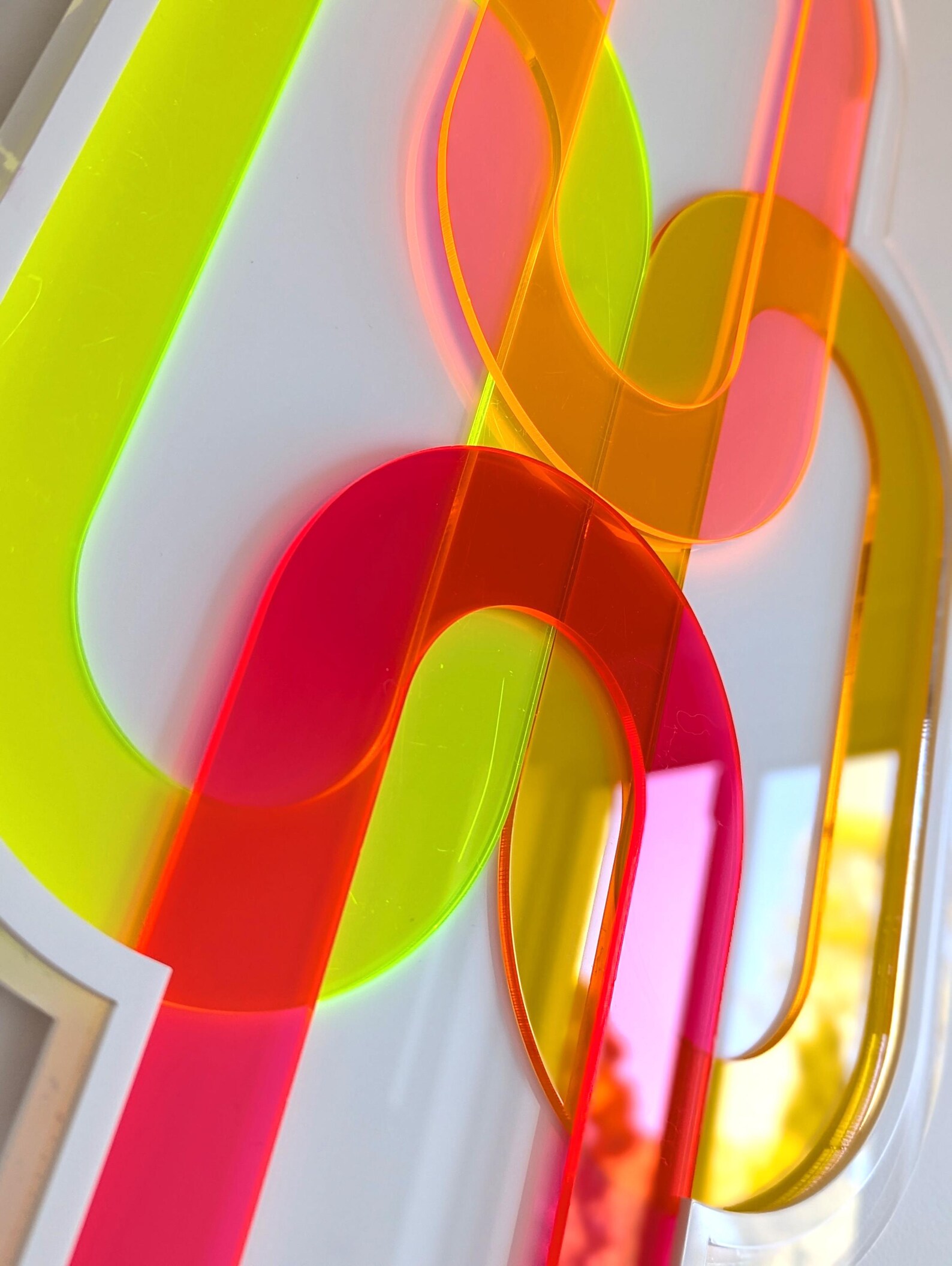 Neon Acrylic 3D Wall Art: Modern Interlocking Sculpture - Etsy