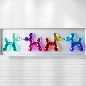 Balloon dogs wall decor | handmade resin epoxy | 3d sculpture | shelf decor