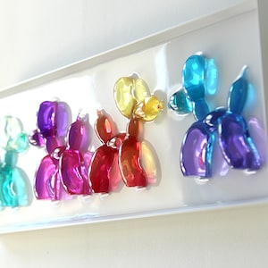 Balloon dogs wall decor | handmade resin epoxy | 3d sculpture | shelf decor