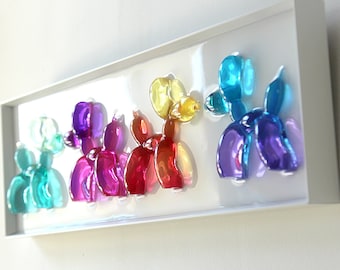 Balloon dogs wall decor | handmade resin epoxy | 3d sculpture | shelf decor