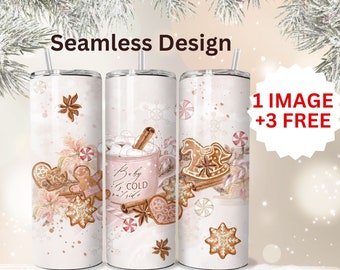 Baby it's Cold Outside Tumbler Wrap, Christmas Tumbler Wrap, Christmas Tumbler Wrap for Her Christmas Tumbler Wrap for Mom, 2 D Tumbler Wrap