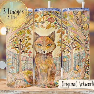 Fall Fox Tumbler Wrap | Fall Fox Sublimation | Tumbler Sublimation | Tumbler Wrap | Fall Fox Tumbler .png | Autumn Fox Tumbler Wrap | Autum