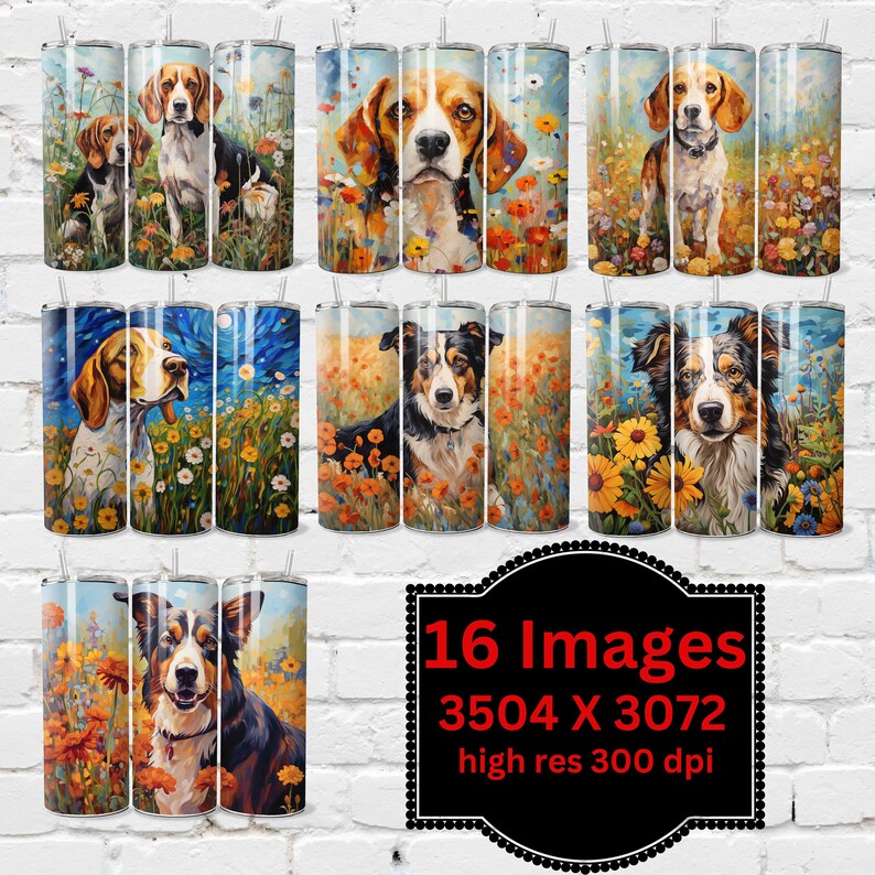 Dog Breed Original Artwork Tumbler Wrap, Australian Shepard Tumbler