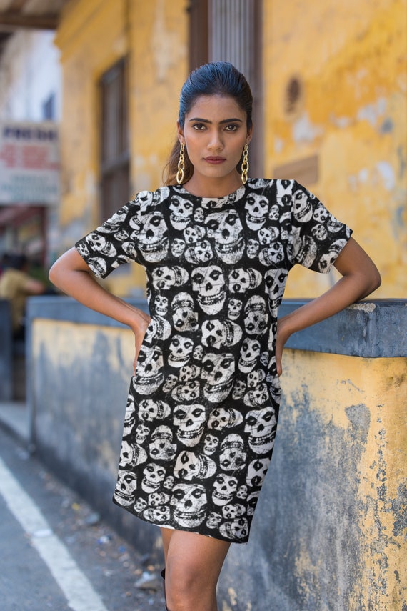 Rock style t shirt dress sales