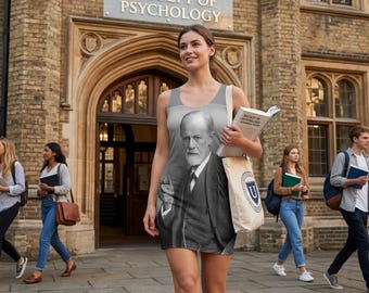 Sigmund freud Dress/Casual dress fashion psy/Freud inspired dress/Mindful dress inspired by Freud/meditation dress/ icon casual dress