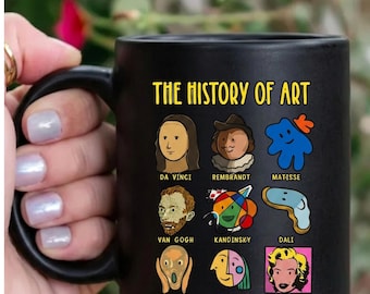 Art History Timeline Mug, Masterpieces Art Teacher Gift, Art Student Coffee Cup, Art Lover Graduation Present,Artistic Educational Mug