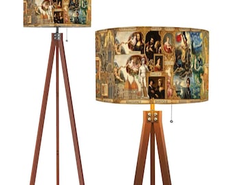 History of Art Tripod Lamp, Art Teacher Gift, Mid Century Modern Floor Light for Office Decor, Art Historian Graduation Gift, Artist Studio