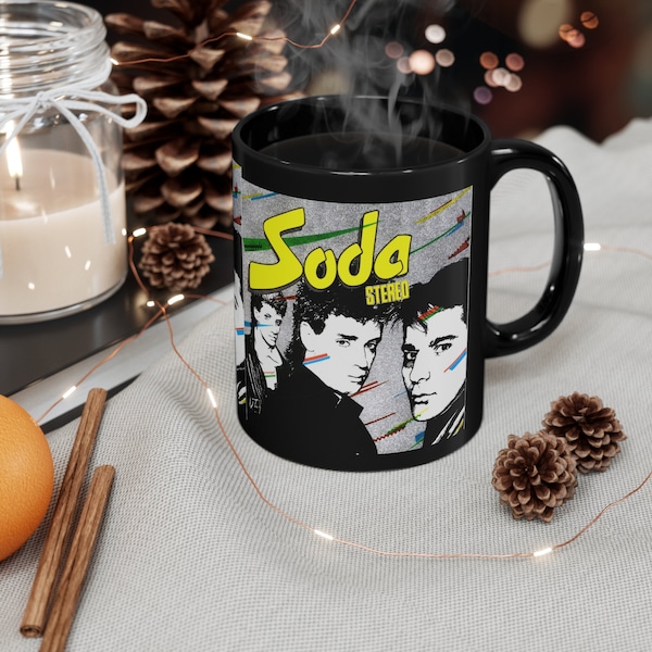 Soda Stereo Black Mug | G. Cerati mug | soda stereo fan gift | soda stereo gift | Stereo soda| Spanish Rock mug | rock spanish gift