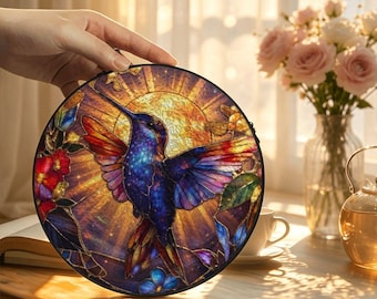 bird magic Stained Glass Suncatcher Window Hanging