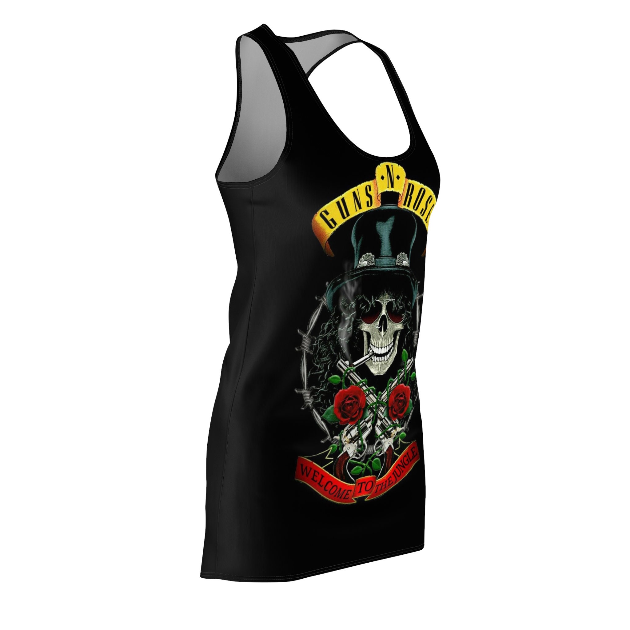 strapless open back dress Guns N' Roses Classic Band Logo T Shirt Dress – Paradiso Clothing main image 0
