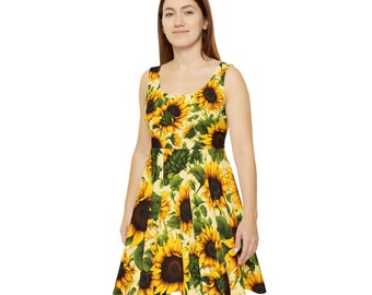 vintage sunflowers,sunflower dress girl, vintage sunflowers dress,retro sunflowers dress,dress trendy,summer dress gift,flower dress girl