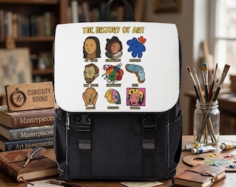 Art History Backpack, Gift for Art Teacher, Fine Art Student Bag, Unique Museum Curator Present, Art School Necessity