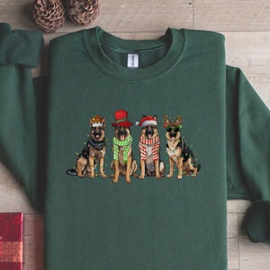 German Shepherd Christmas Sweatshirt, German Shepherd Christmas Sweater, Gift for German Shepherd lover, German Shepherd Christmas lights