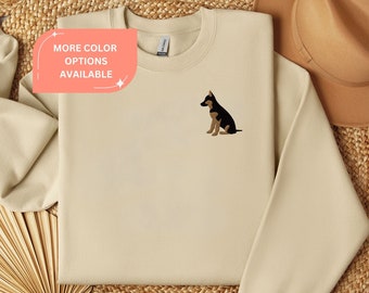 Embroidered German Shepherd Unisex Sweatshirt, German Shepherd Gift, German Shepherd Crewneck Sweater, German Shepherd Mom