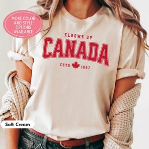 Elbows Up Canada Shirt, Canadian Pride Hoodie, Canada Day Sweatshirt, Maple Leaf Crewneck, Proud Canadian Gift, Hockey Culture Apparel
