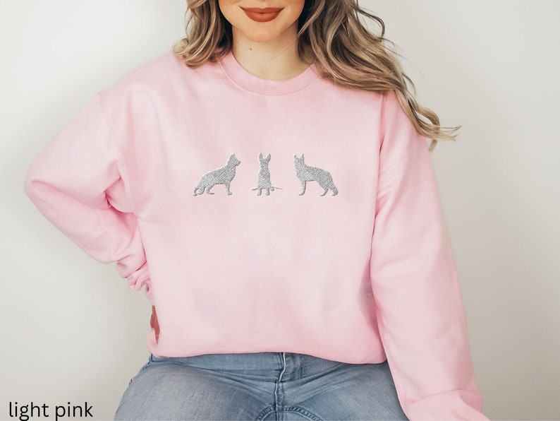 Embroidered German Shepherd Sweatshirt that features 3 embroidered German Shepherds.