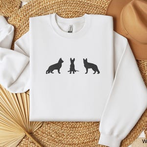Sudadera unisex bordada con pastor alemán, sudadera de cuello redondo con estampado de pastor alemán, regalo para dueños de pastores alemanes, regalo para mamás pastoras, regalo para amantes de los pastores alemanes imagen 9