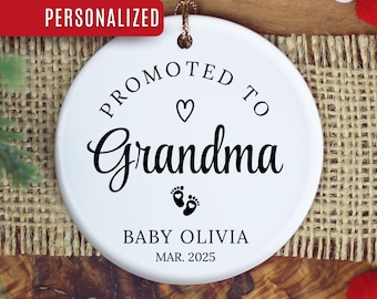 New Grandma Ornament, Custom New Grandma Christmas Ornament Personalized Grandma Est Ornament Gifts for Grandma to be Announcement Keepsake