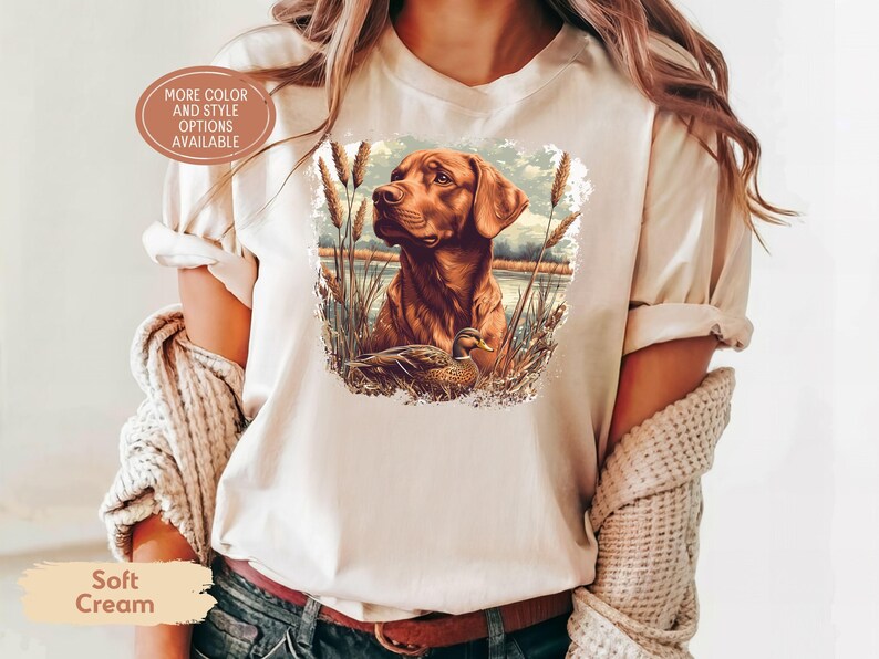 Vintage Fox Red Lab Duck Hunting Sweatshirt, Retro Retriever Crewneck, Labrador Dad Gift, Red Fox Labrador Mom, Duck Dog Hunter Gift image 7