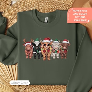 Highland Cow Sweatshirt, Highland Cow Crewneck, Cute Cow Hoodie, Highland Cow Gifts for Cow Lovers, Highland Cow Christmas Shirt, Cow Gifts